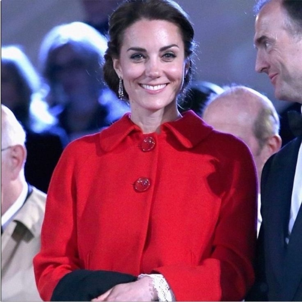 Zara Basic Red Knit Button Down - as seen on Kate Middleton